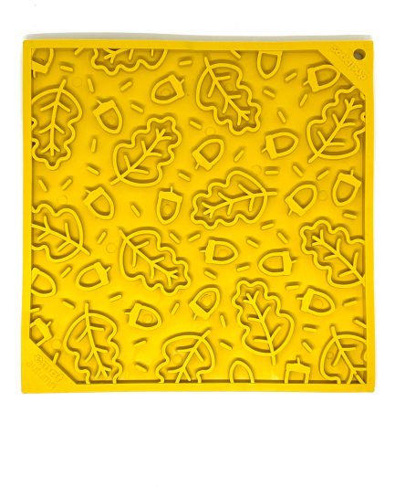 Tapis à lécher pour l'enrichissement de la viande au design automnal