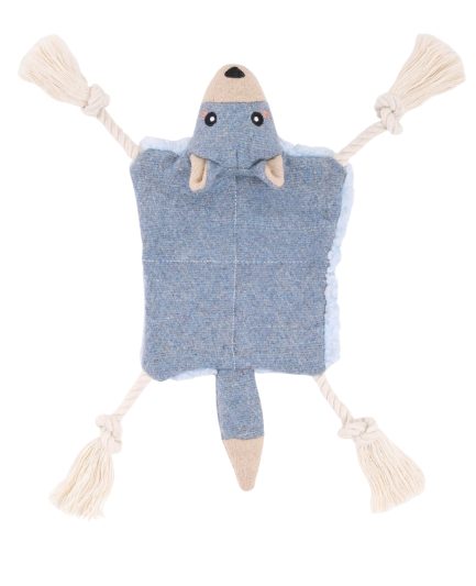 Jouet peluche pour chiot ecoZippy Crawler en forme d’ours plat, avec membres en corde et corps froissé.