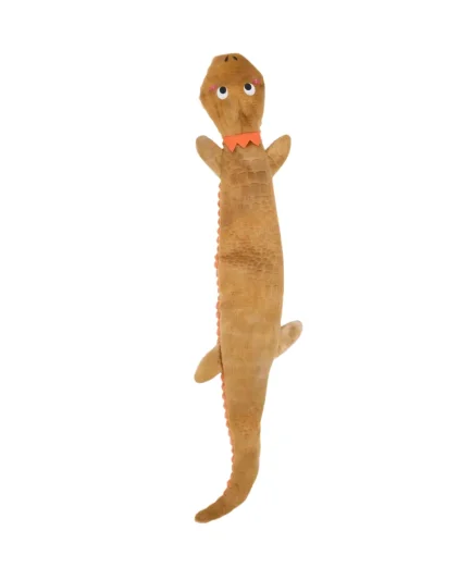 Peluche pour chien en forme de dragon marron, un jouet longiligne et résistant pour le jeu